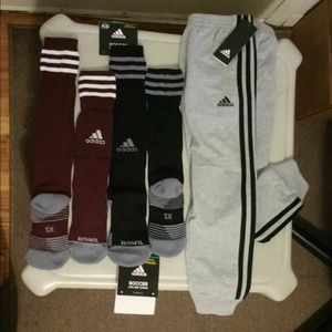Kids Adidas Pants and 2 Pair Socks size 6Youth